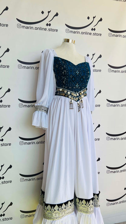 Traditional Afghan Dress with Coin Jewelry
