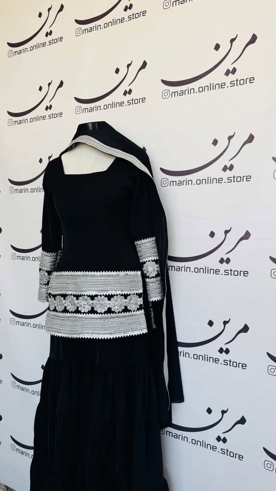 🖤 Black Traditional Afghan Dress