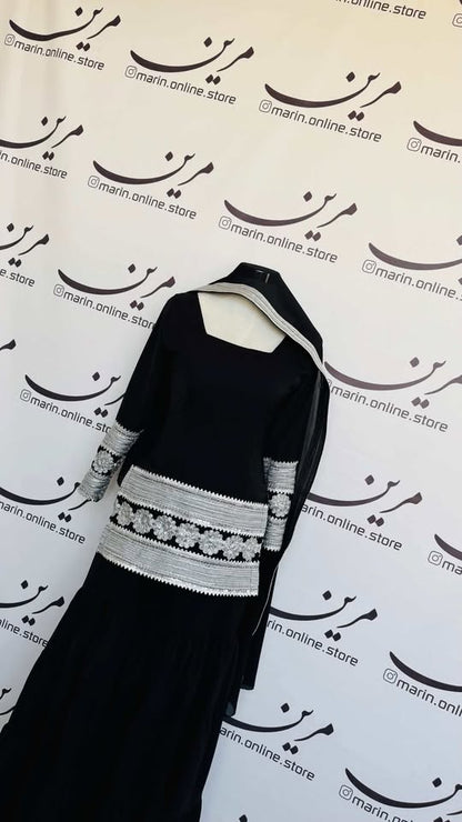 🖤 Black Traditional Afghan Dress