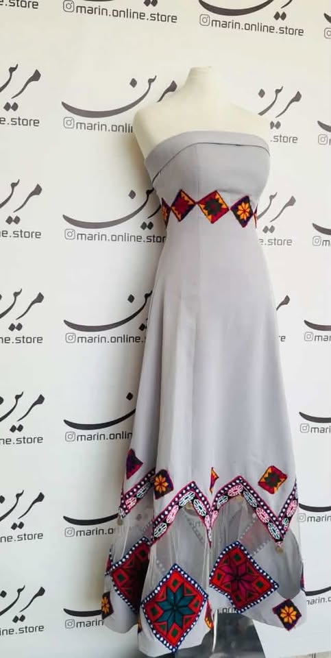 🤍 White Embroidered Afghan Dress